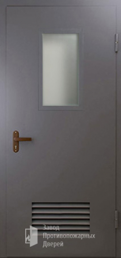 Фото двери «Техническая дверь №5 со стеклом и решеткой» в Озёрам