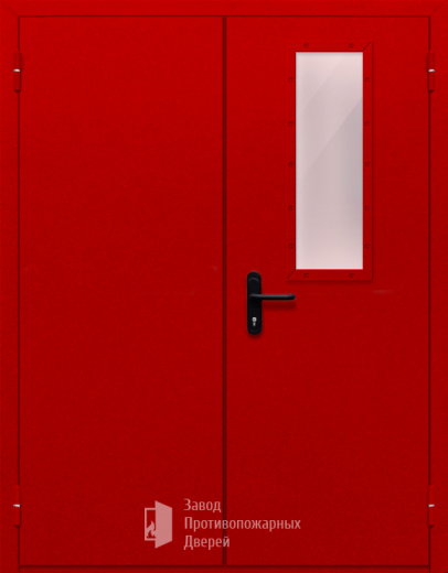Фото двери «Двупольная со стеклом (красная)» в Озёрам
