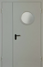 Фото двери «Полуторная с круглым стеклом EI-30» в Озёрам